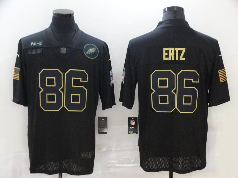 Men Philadelphia Eagles #86 Ertz Black gold lettering 2020 Nike NFL Jersey